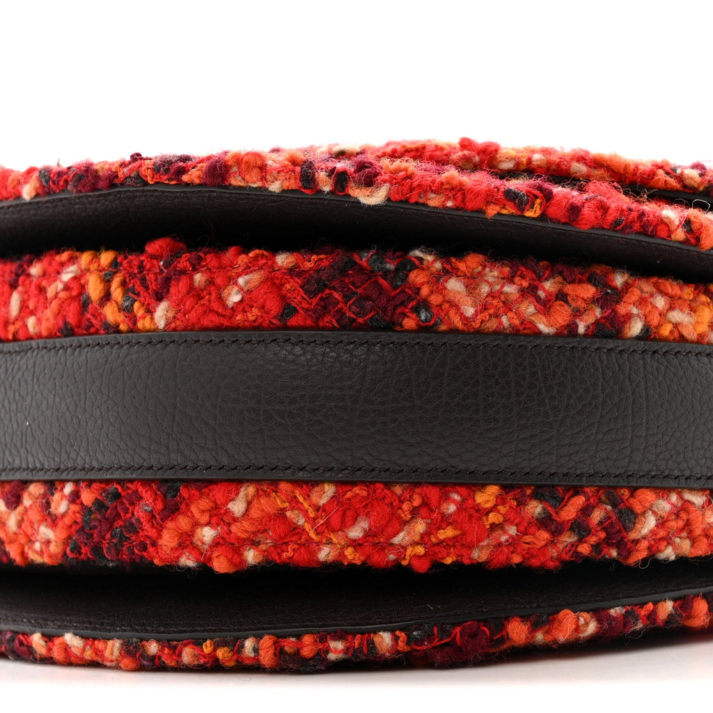 Tweed Check Medium Rocking Horse Crossbody Red Black