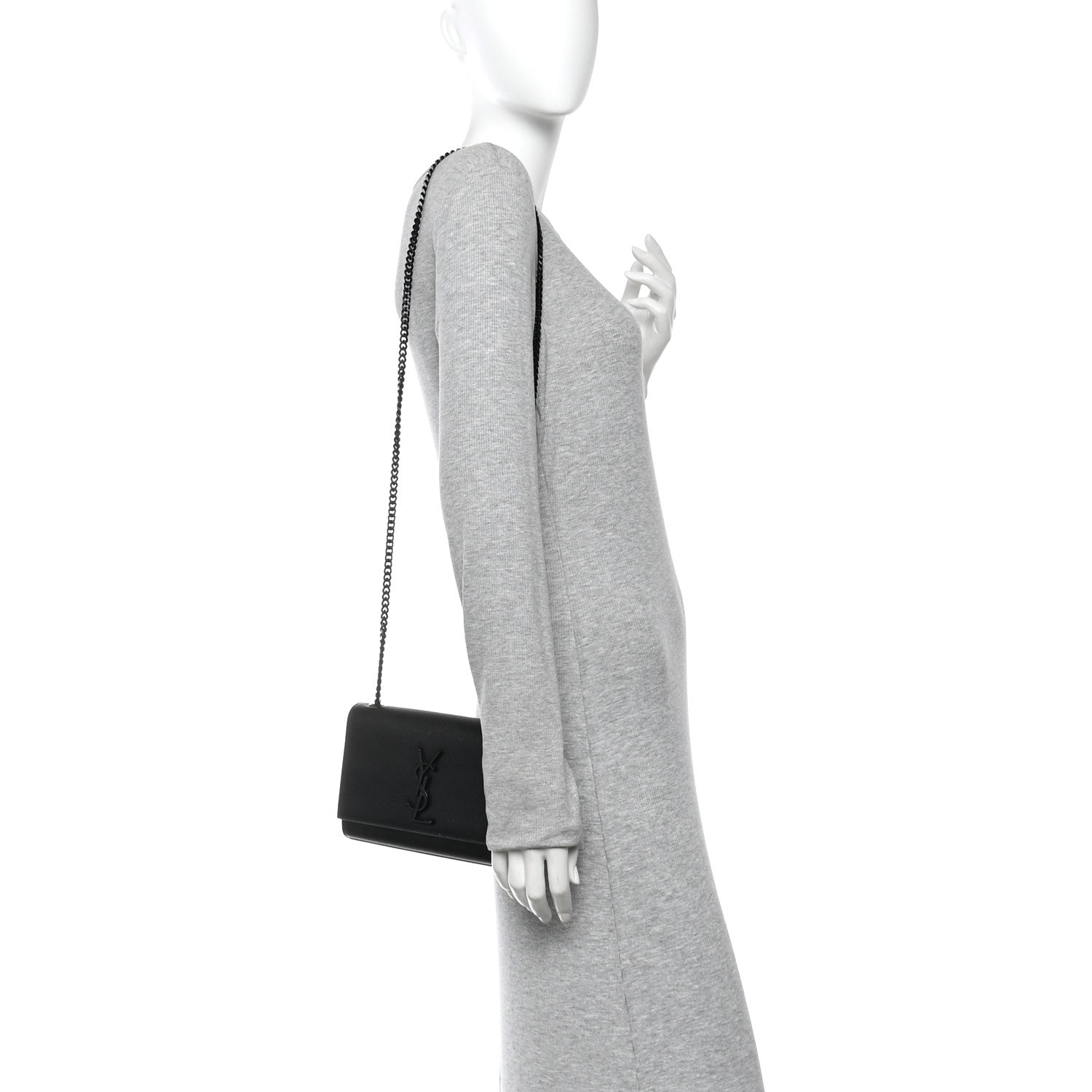 Grain De Poudre Small Monogram Monochrome Kate Satchel Black