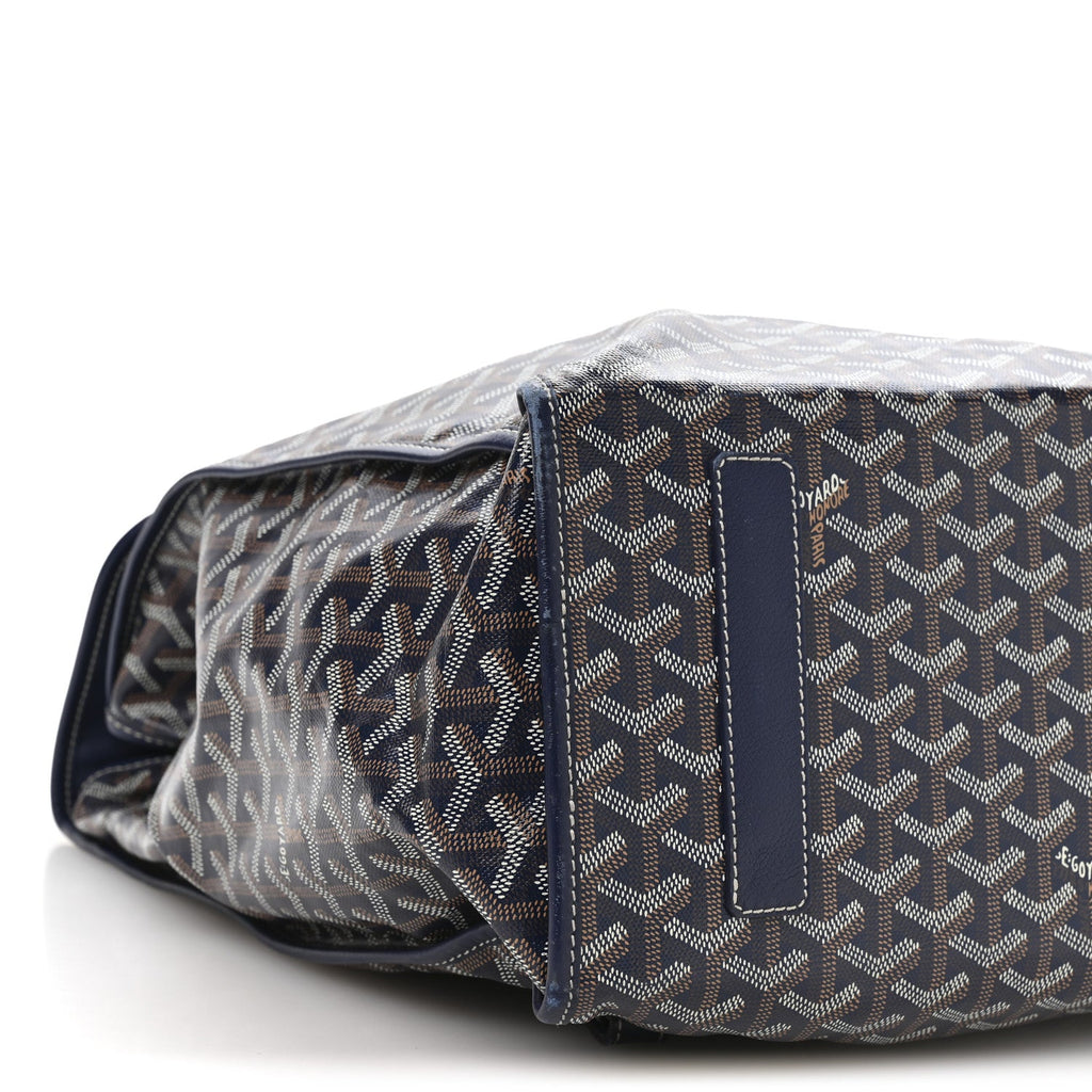 Goyardine Saint Leger Soft Briefcase Backpack Navy