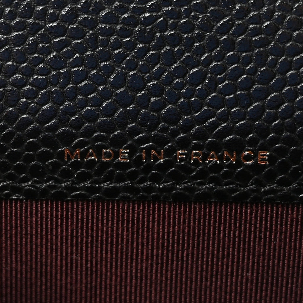 Caviar Quilted Flap  Holder Wallet Black