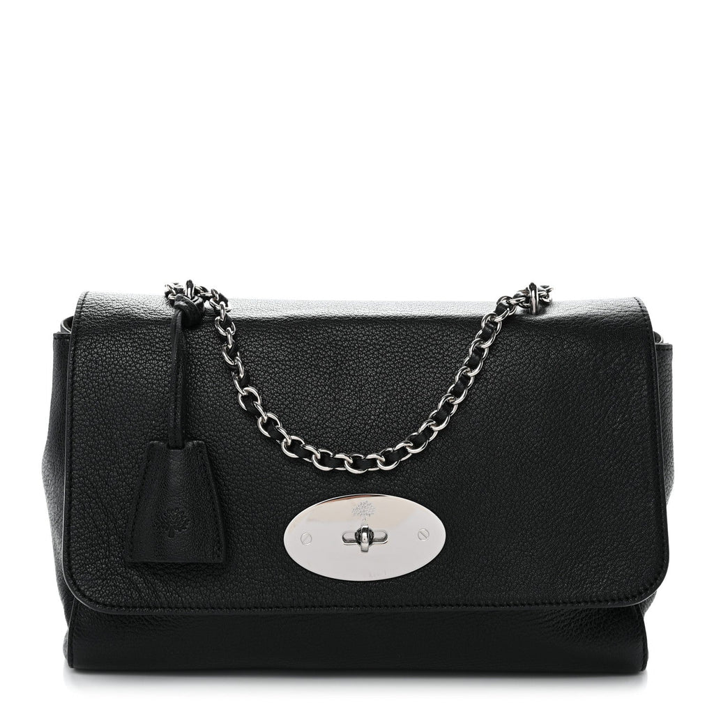 Small Classic Grain Calfskin Medium Lily Black