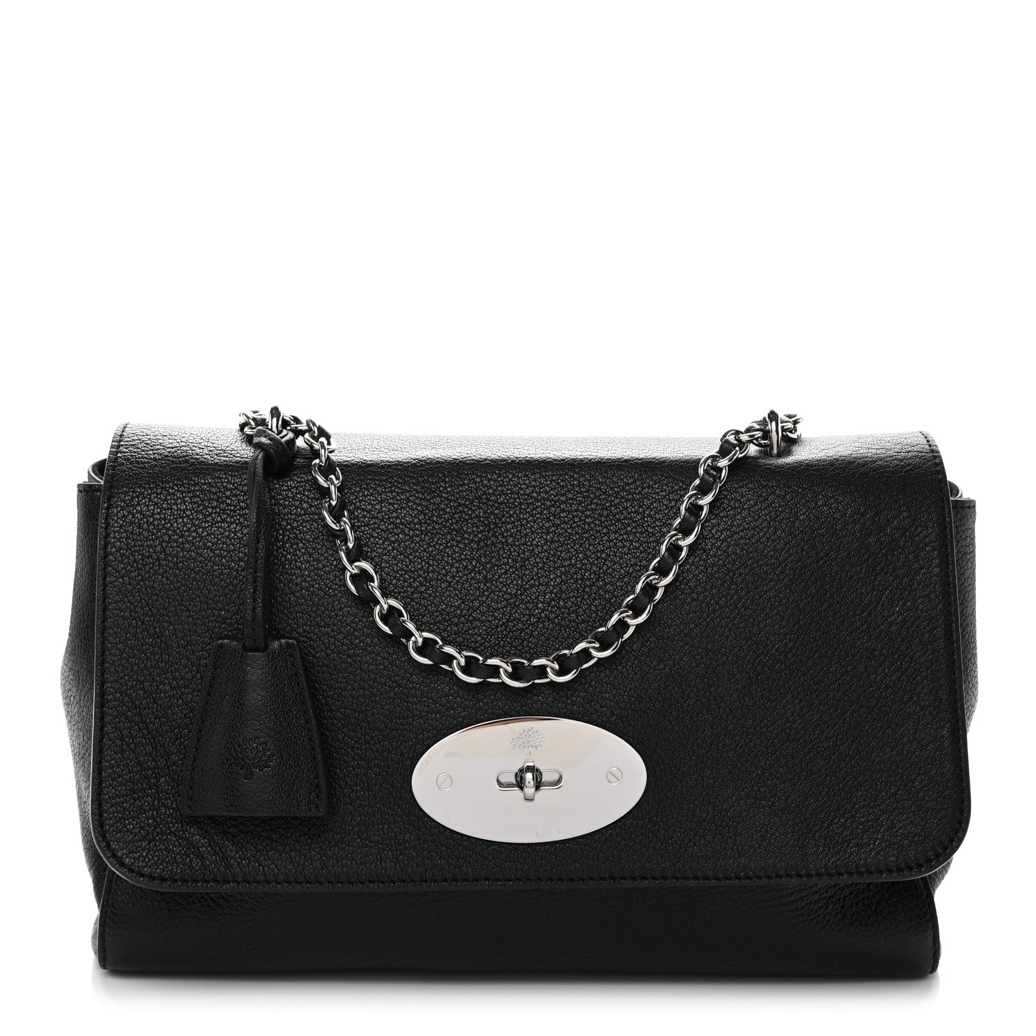 Small Classic Grain Calfskin Medium Lily Black