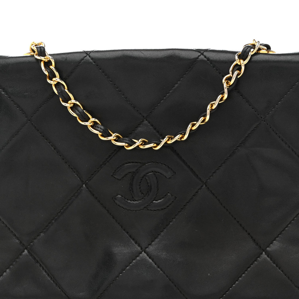 Lambskin Quilted Diamond CC Flap Black