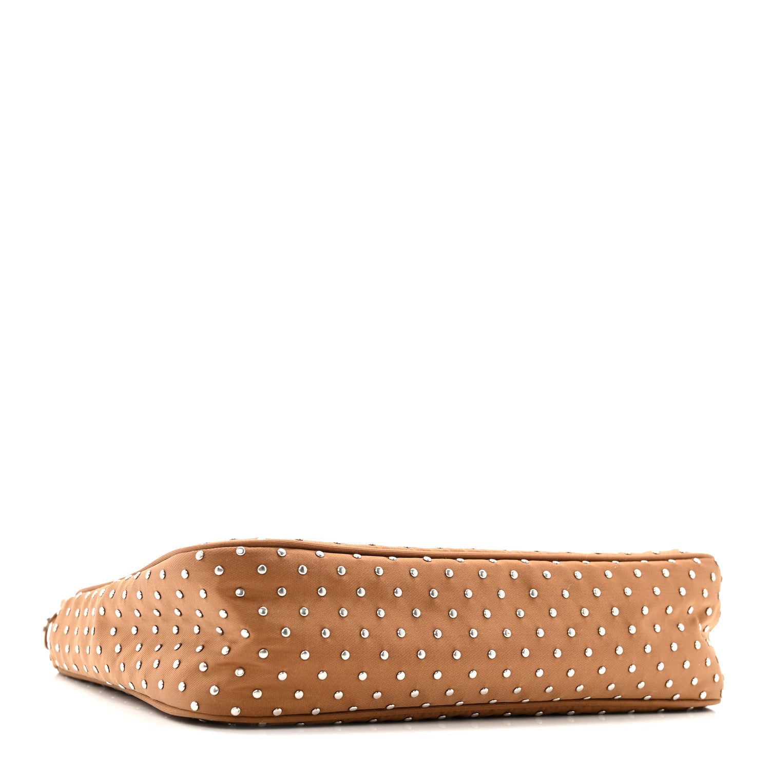 Tessuto Nylon Studded Mini Re-Edition Bag Brandy