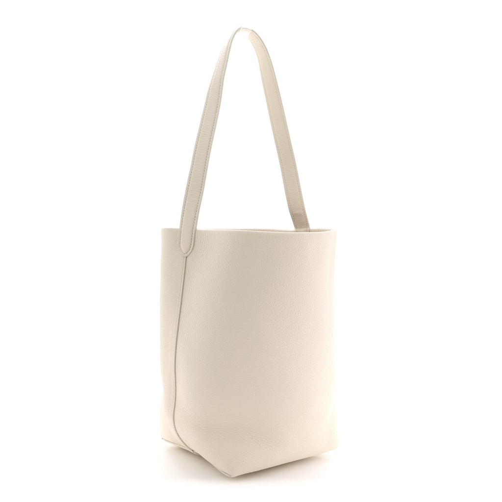 Grained Calfskin Medium N/S Park Tote Ivory