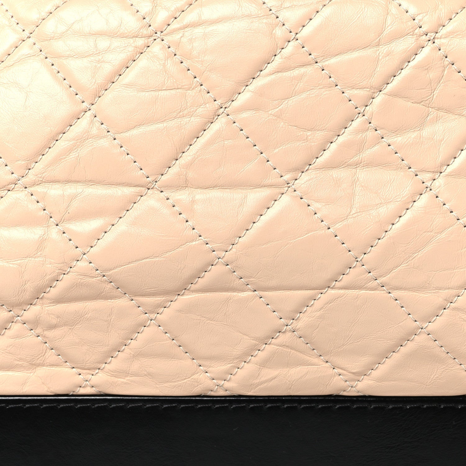 Aged Calfskin Quilted Medium Gabrielle Hobo Beige Black
