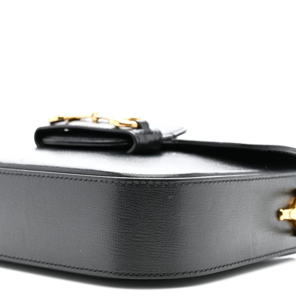 Azalea Calfskin Web Mini Horsebit 1955 Shoulder Bag Black