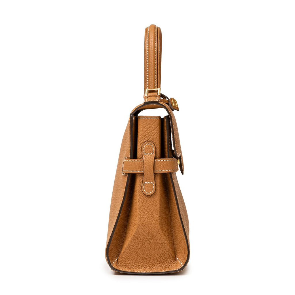 Delvaux Tempete PM Crispy Calf Vegetal-Ivory Gold Hardware