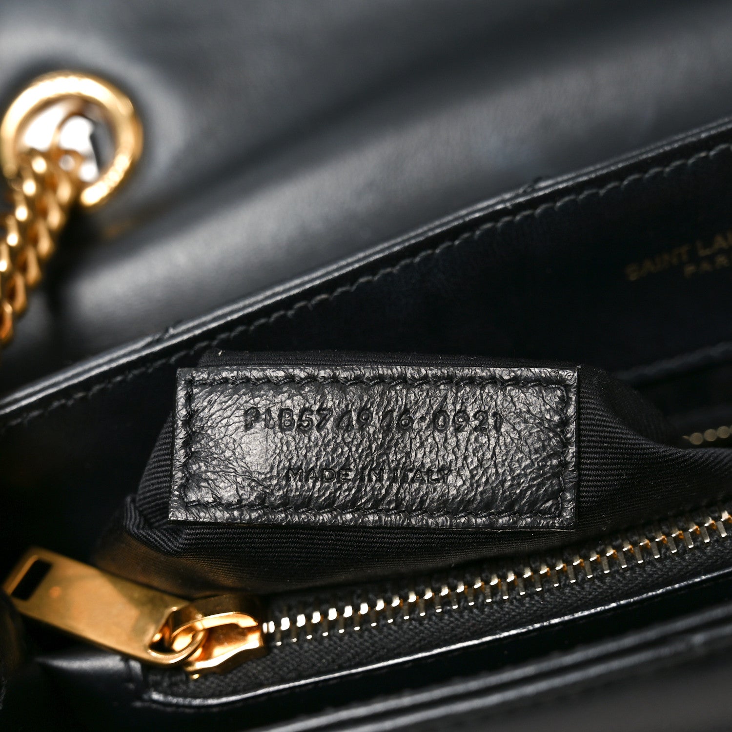 Calfskin Y Quilted Monogram Medium Loulou Chain Satchel Black