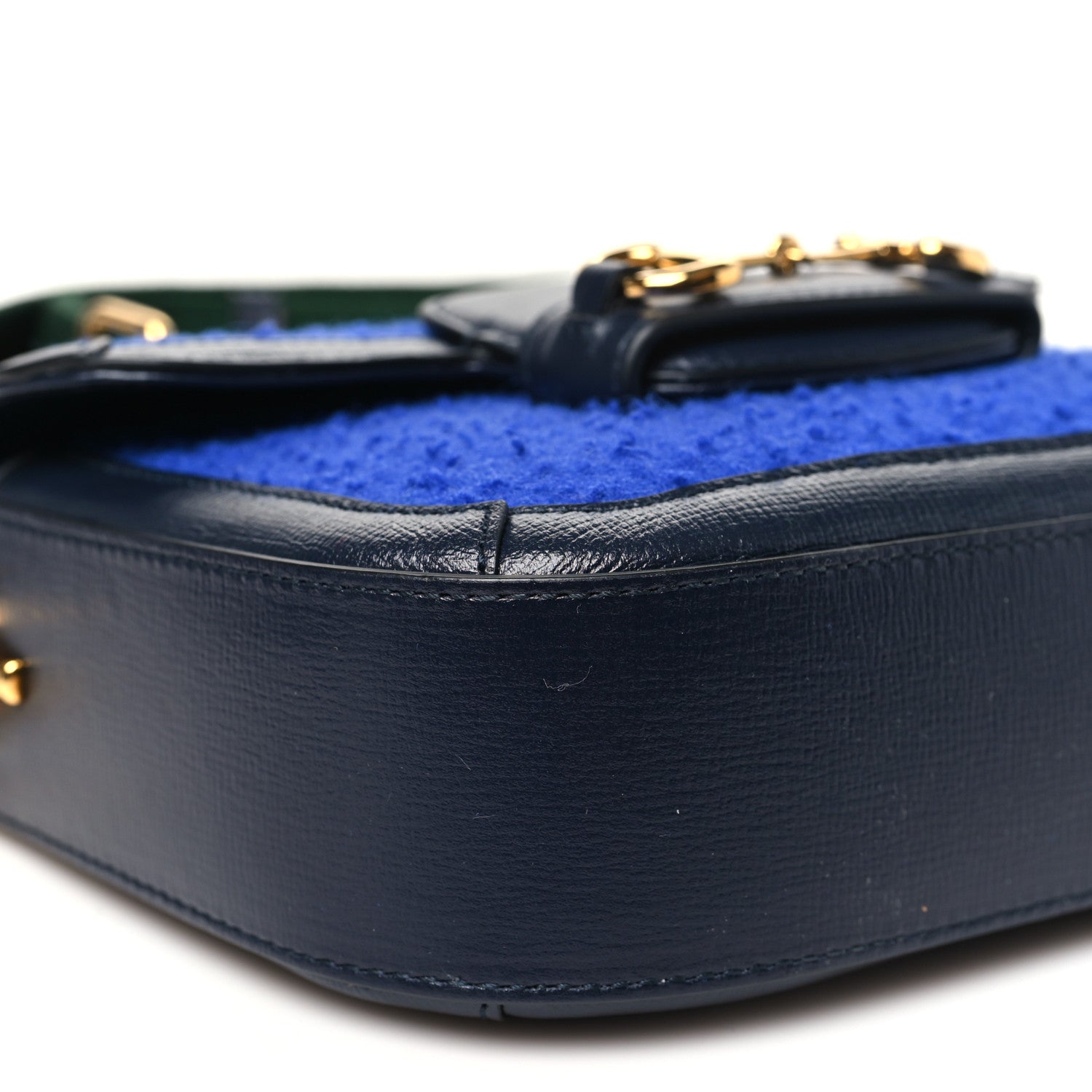 Casy Wool Azalea Calfskin Mini Horsebit 1955 Shoulder Bag Blue China