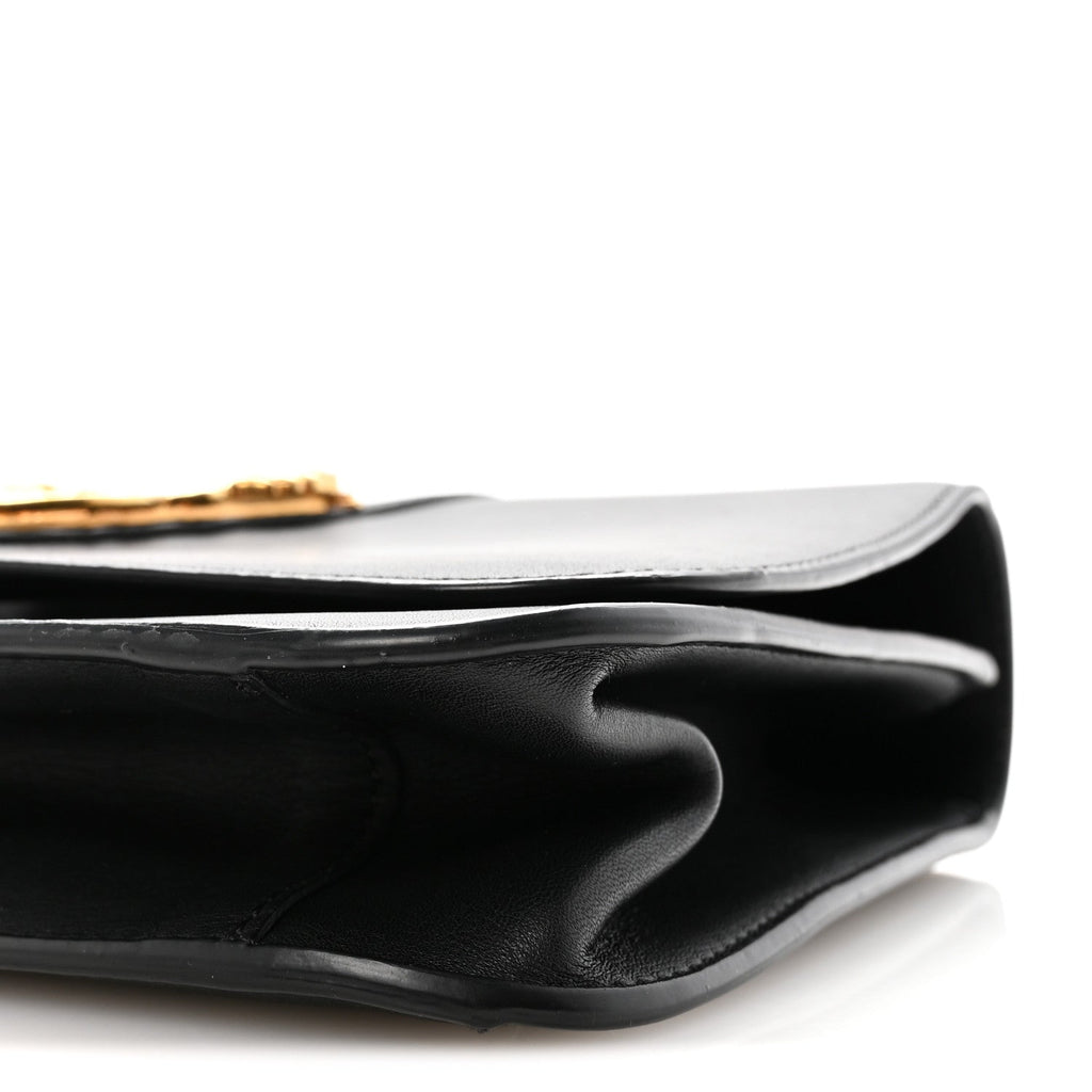 Vitello Barocco Virtus Top Handle Shoulder Bag Black