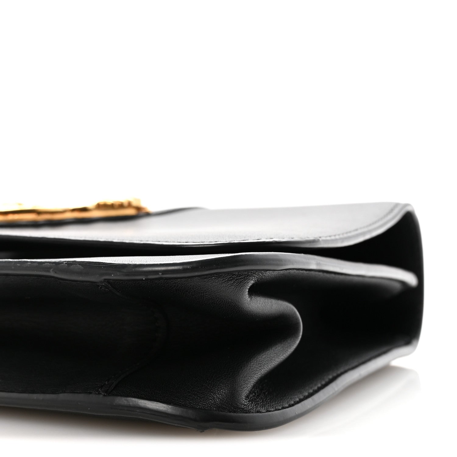 Vitello Barocco Virtus Top Handle Shoulder Bag Black