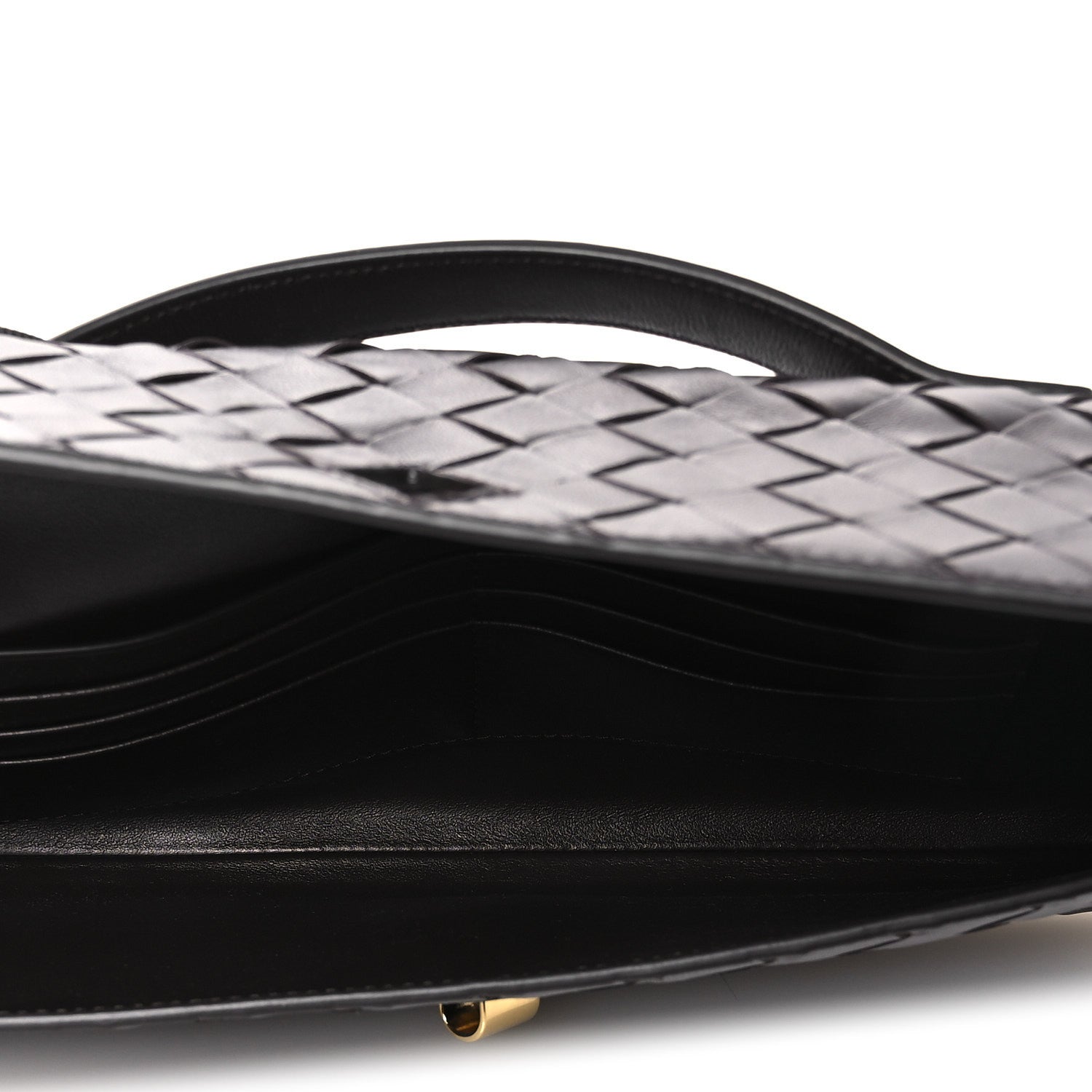 Nappa Intrecciato Long Andiamo Top Handle Clutch Fondant
