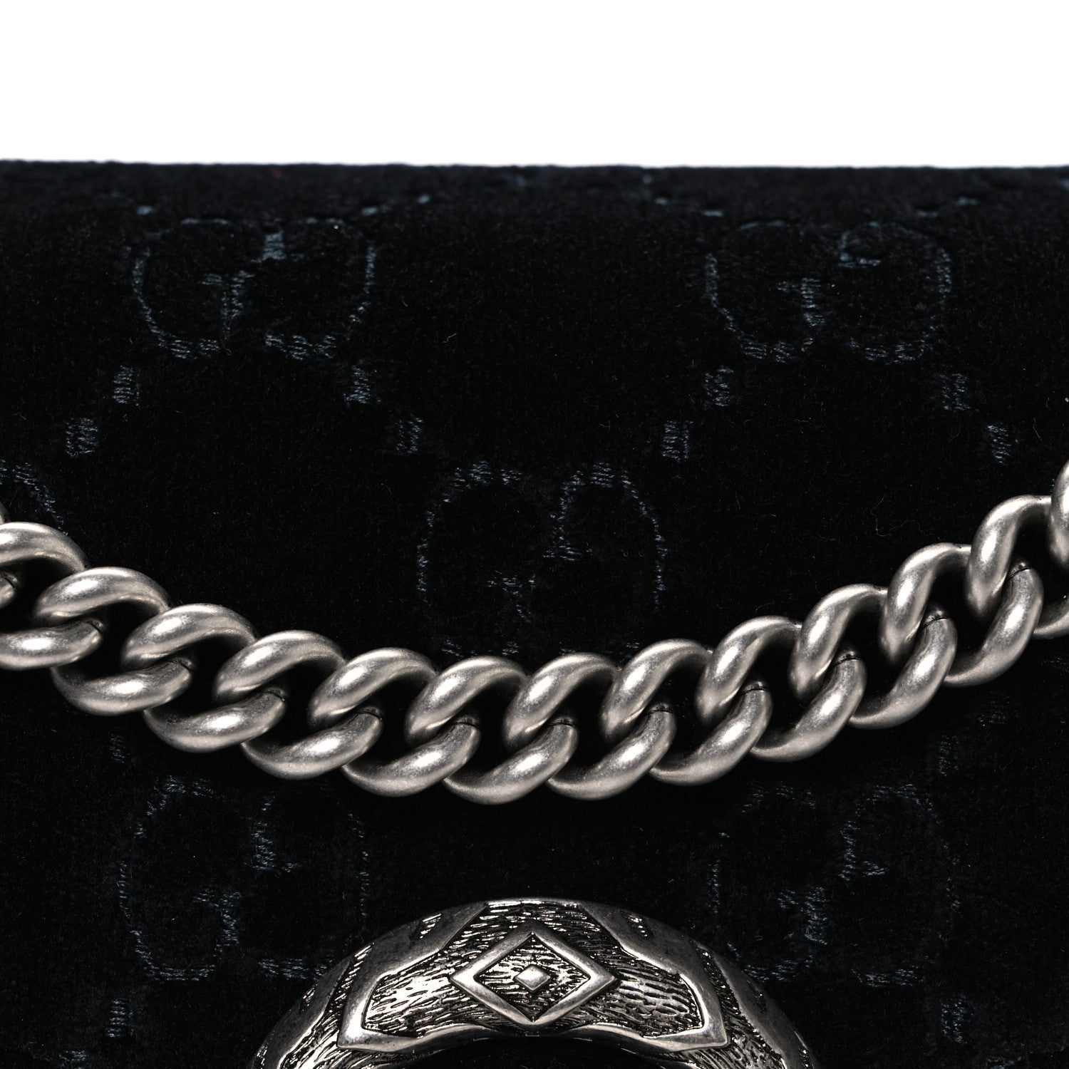 Velvet GG Monogram Small Dionysus Shoulder Bag Black