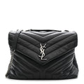 Calfskin Y Quilted Monogram Medium Loulou Chain Satchel Storm