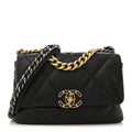 Lambskin Quilted Medium Chanel 19 Flap Black