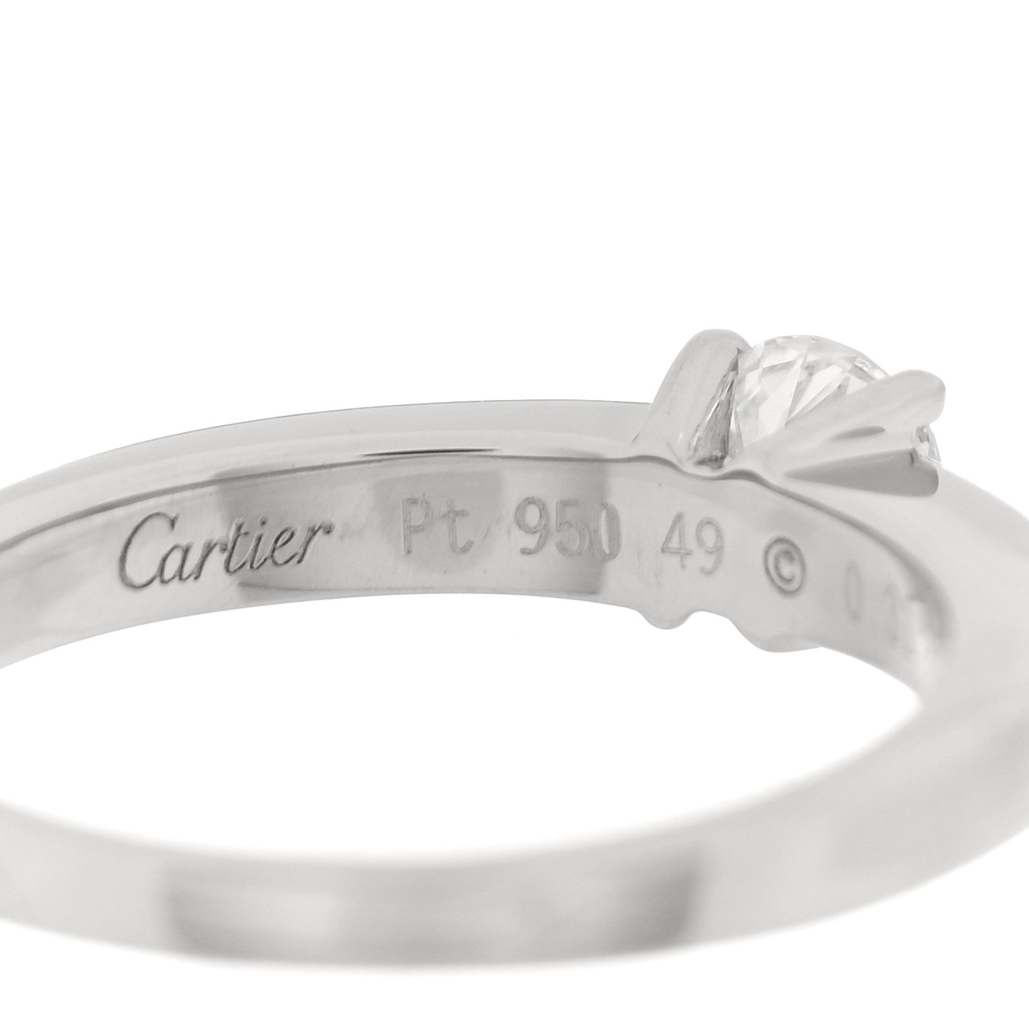 Platinum Diamond .31ct Solitaire Engagement Ring  49 4.75
