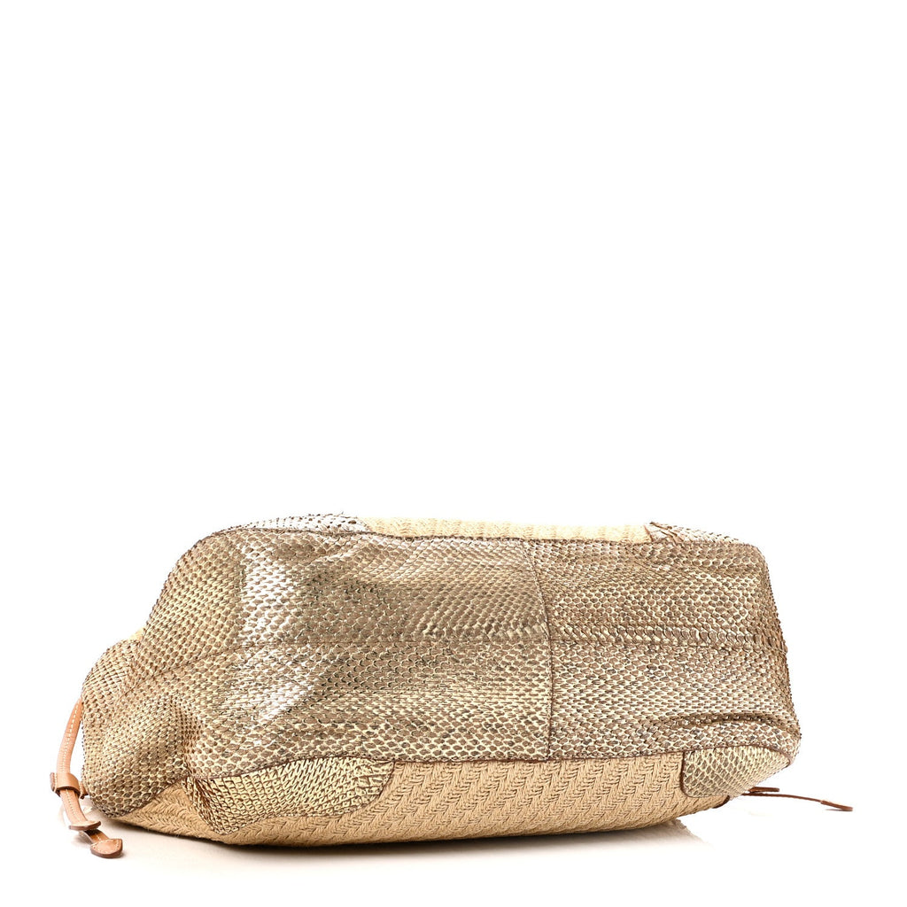 Jute Snakeskin Tote Oro