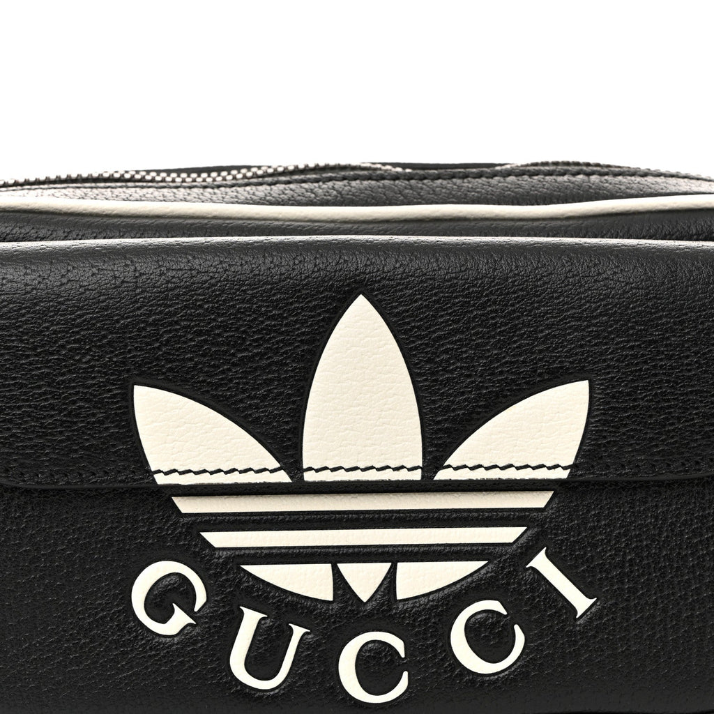 X ADIDAS Textured Dollar Calfskin Belt Bag Black