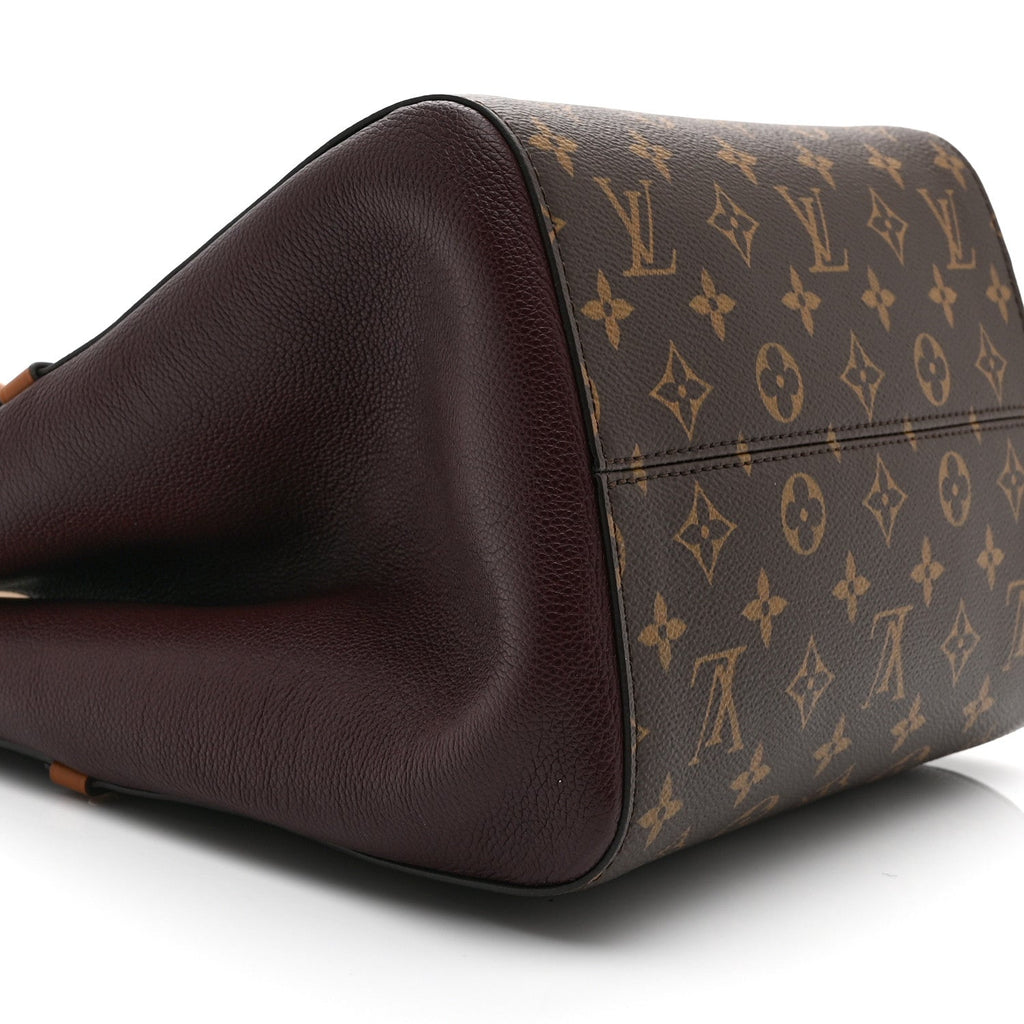 Calfskin Monogram Fold Tote MM Black Wine Cream