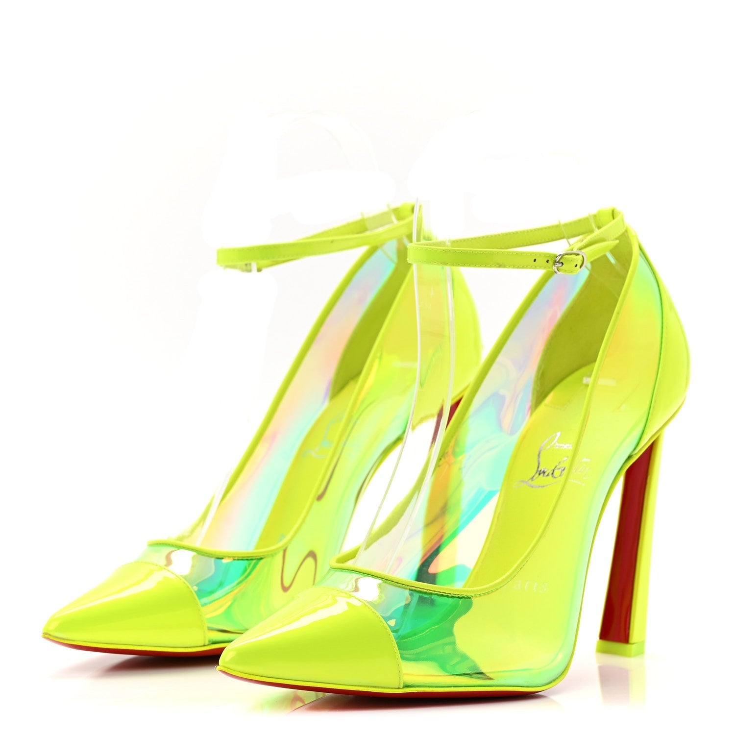 Patent Perle Debout Condorapik 100 Pumps 38 Fluo Yellow