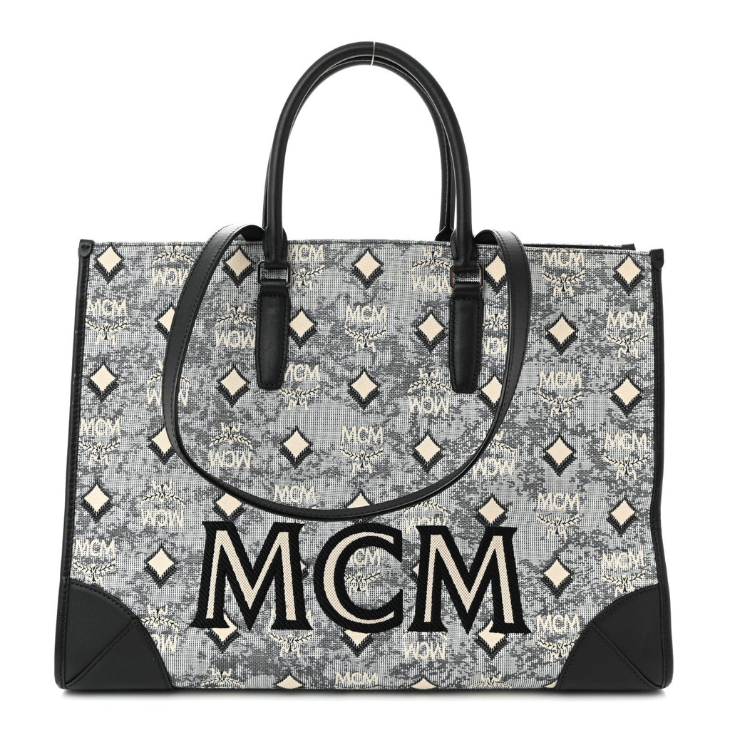 Nappa Jacquard Monogram Large Tote Grey