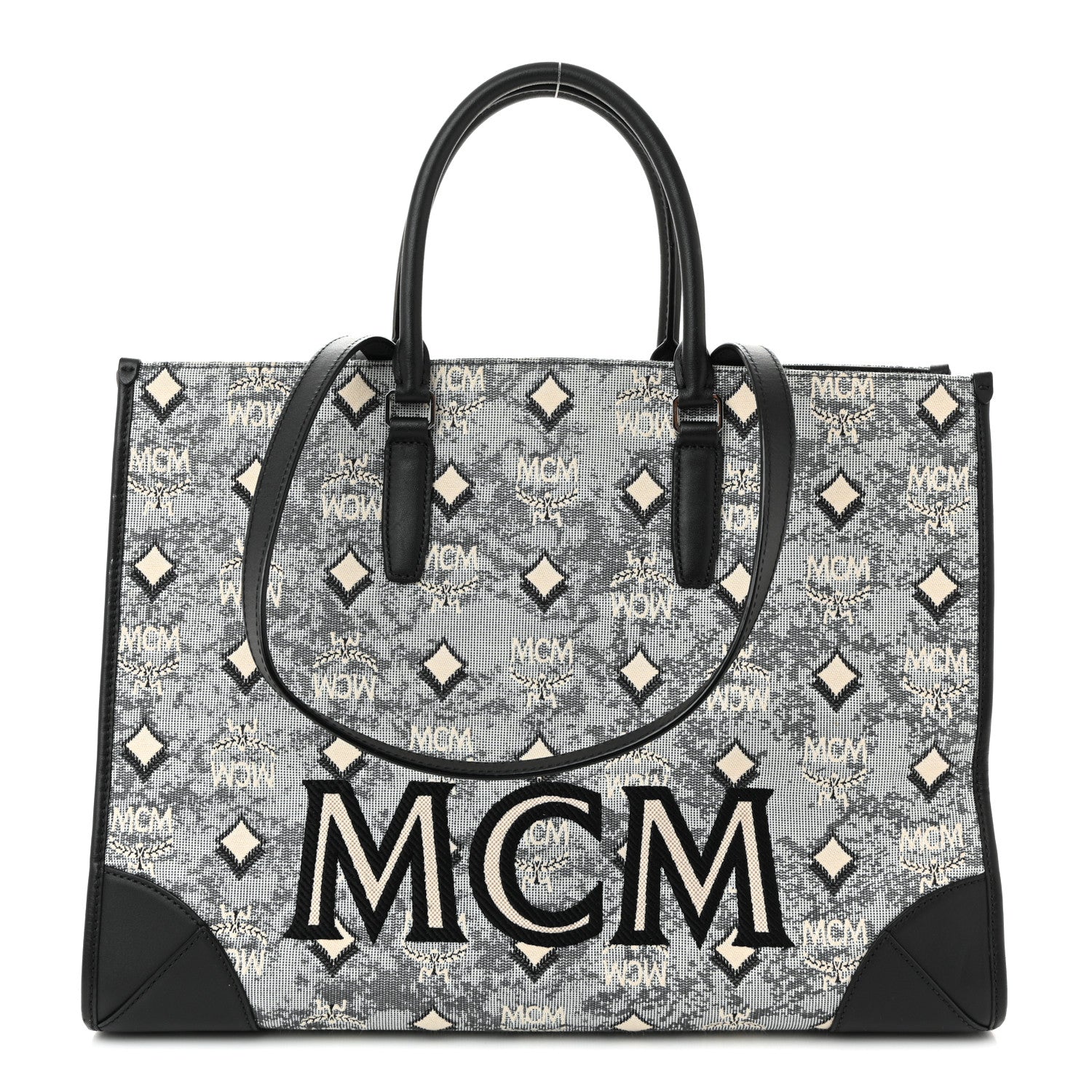 Nappa Jacquard Monogram Large Tote Grey