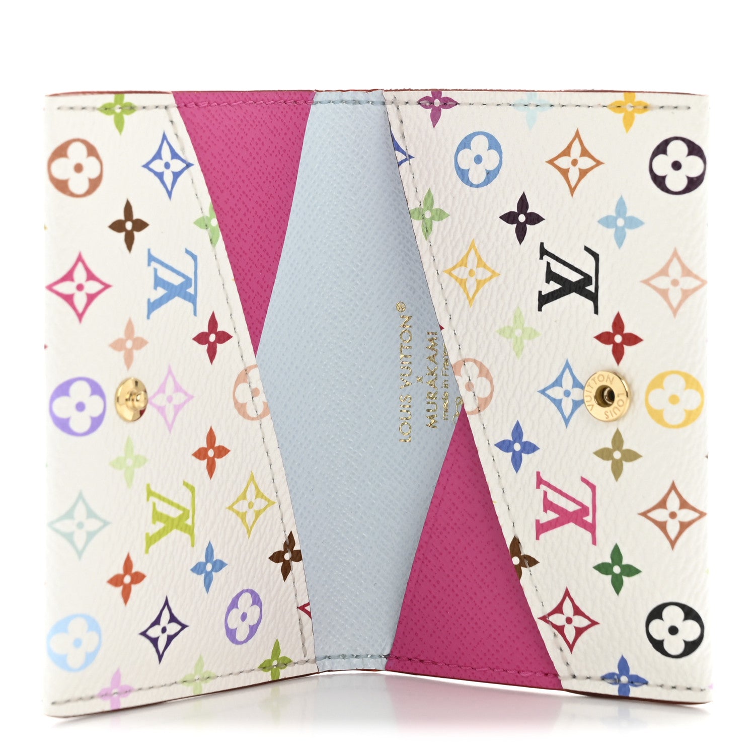 LV X TM Monogram Multicolor Slim  Holder White