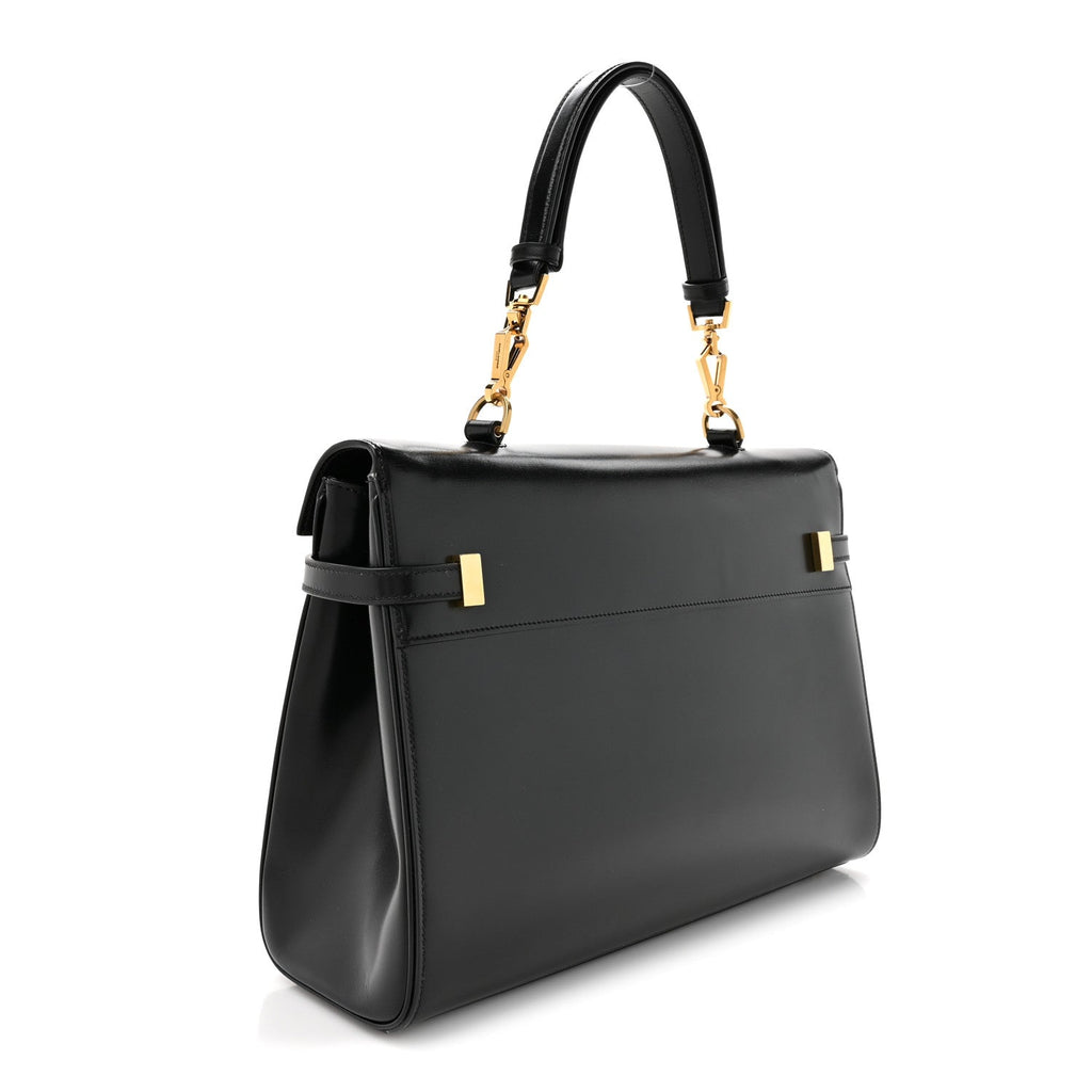 Smooth Calfskin Manhattan Top Handle Black