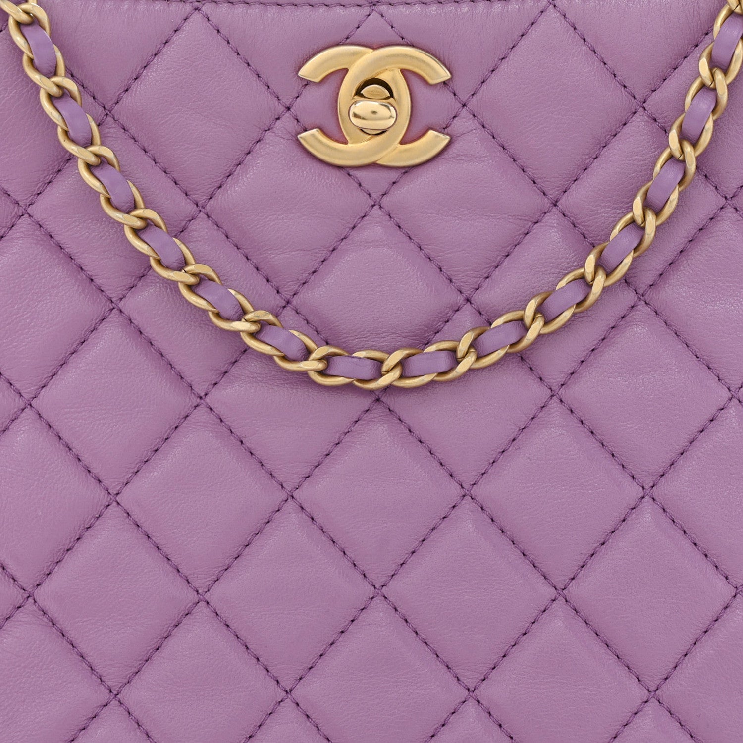 Lambskin Quilted Small Pearl Crush Hobo Purple