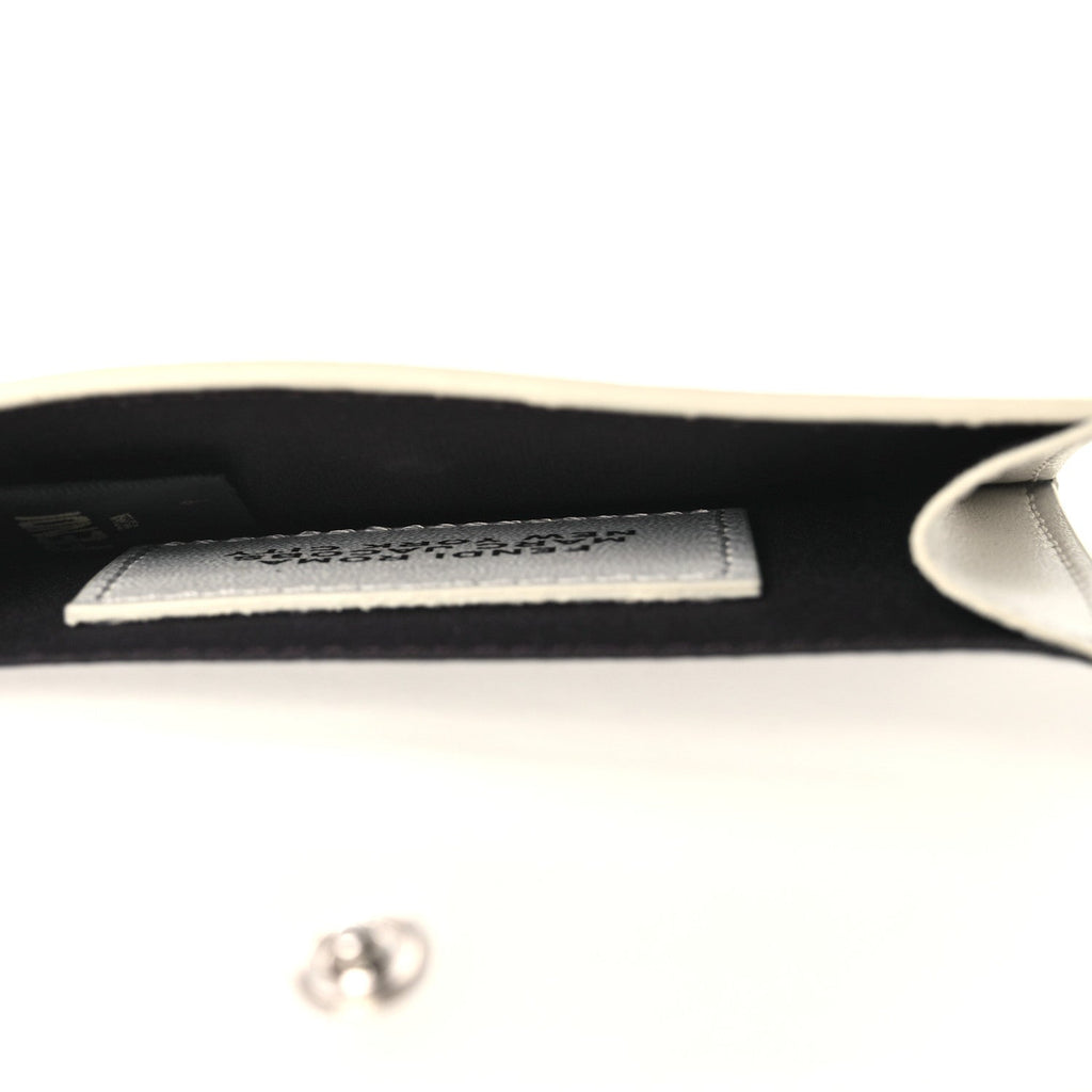 X MARC JACOBS Nappa Vitello King Logo Print holder White