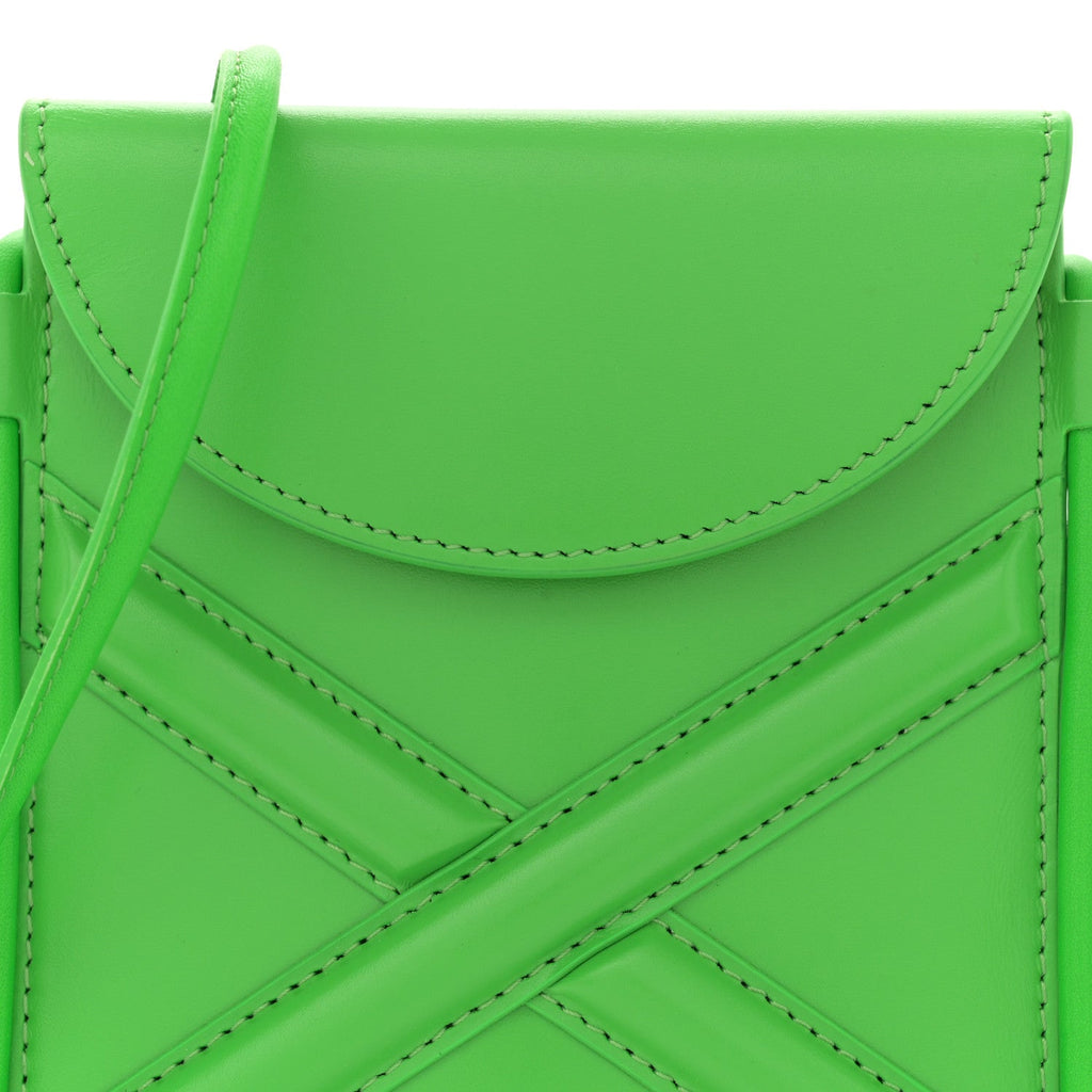 Calfskin The Curve Micro Crossbody Pouch Bag Kelly Green