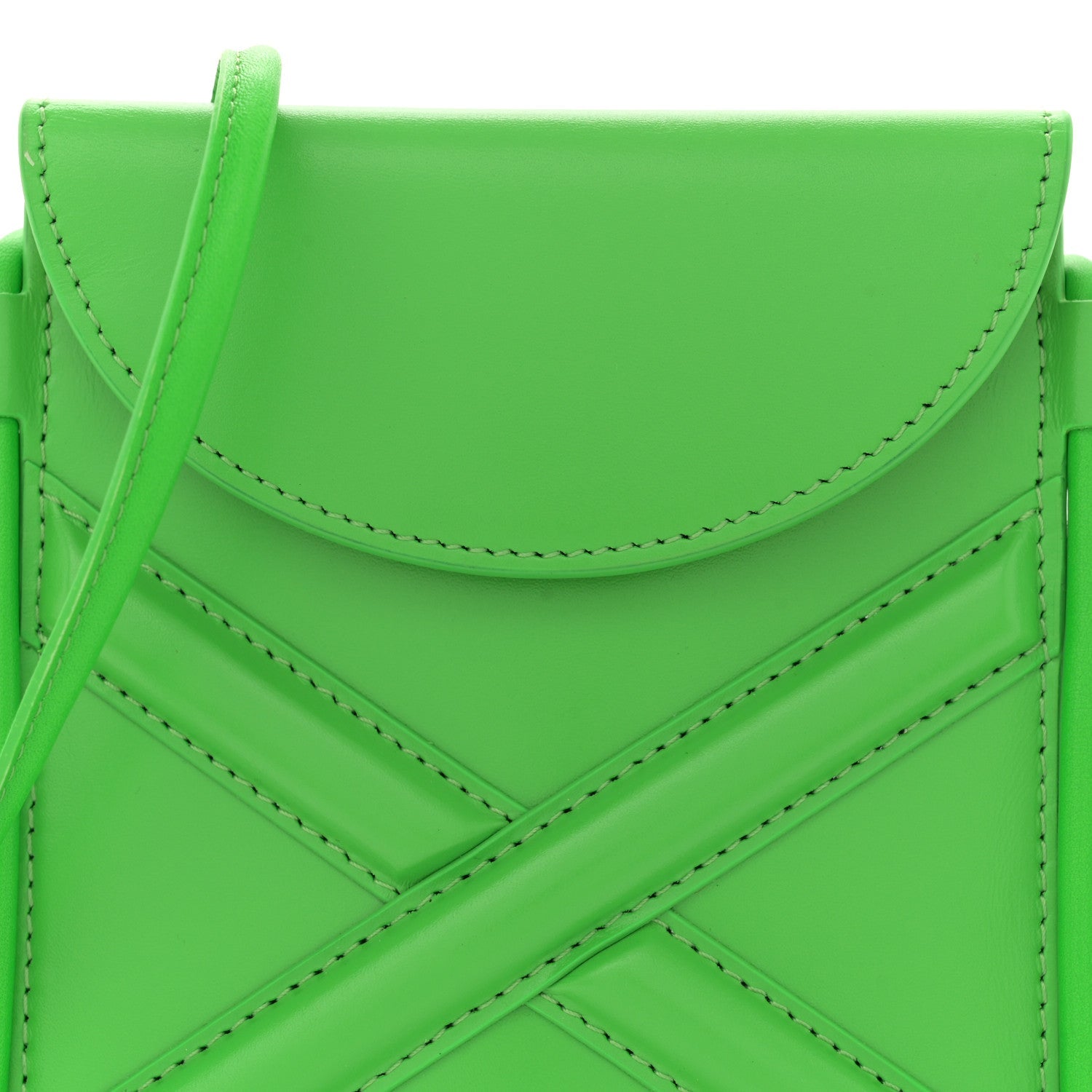 Calfskin The Curve Micro Crossbody Pouch Bag Kelly Green