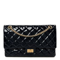 Distressed Patent Quilted 2.55 Reissue 226 Flap Blue