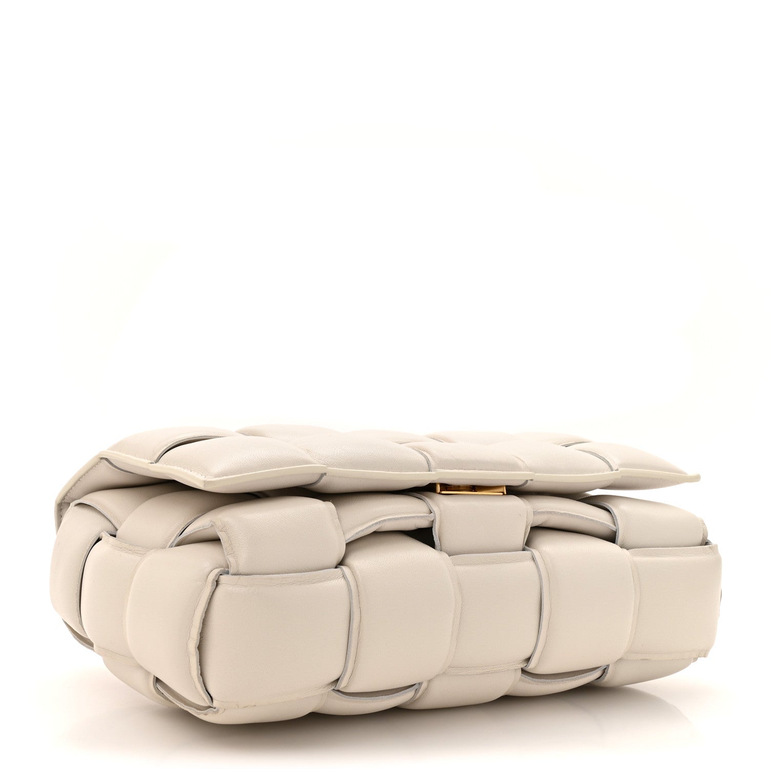 Nappa Maxi Intreccio Padded Cassette Crossbody Bag Chalk