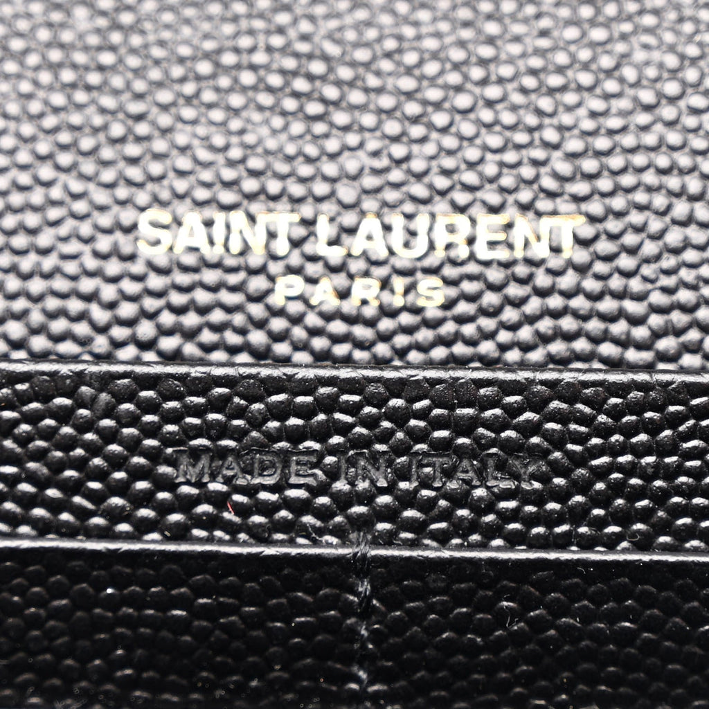 Grain De Poudre Matelasse Chevron Monogram Chain Wallet Black