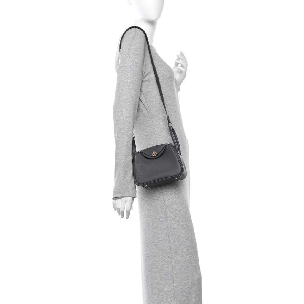 Taurillon Clemence Mini Lindy 20 Gris Misty