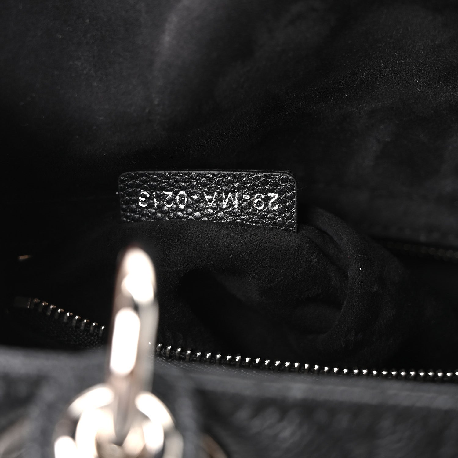 Grained Calfskin Cannage Medium Lady Dior Black
