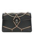 Calfskin Glam Rebel Serpenti Forever Shoulder Bag Black