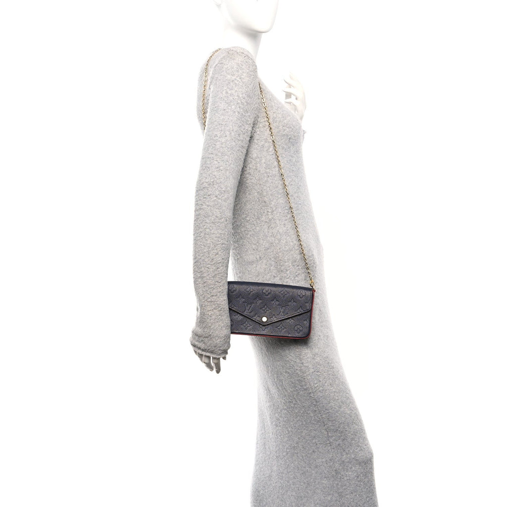 Empreinte Pochette Felicie Chain Wallet Marine Rouge