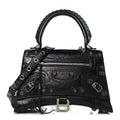 Arena Lambskin Medium Hourglass X Le Cagole Top Handle Bag Black