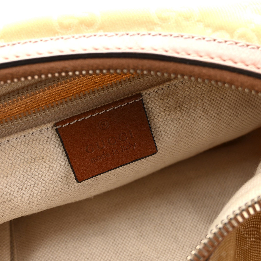 Nylon Monogram Web Medium Half Moon Hobo  Beige