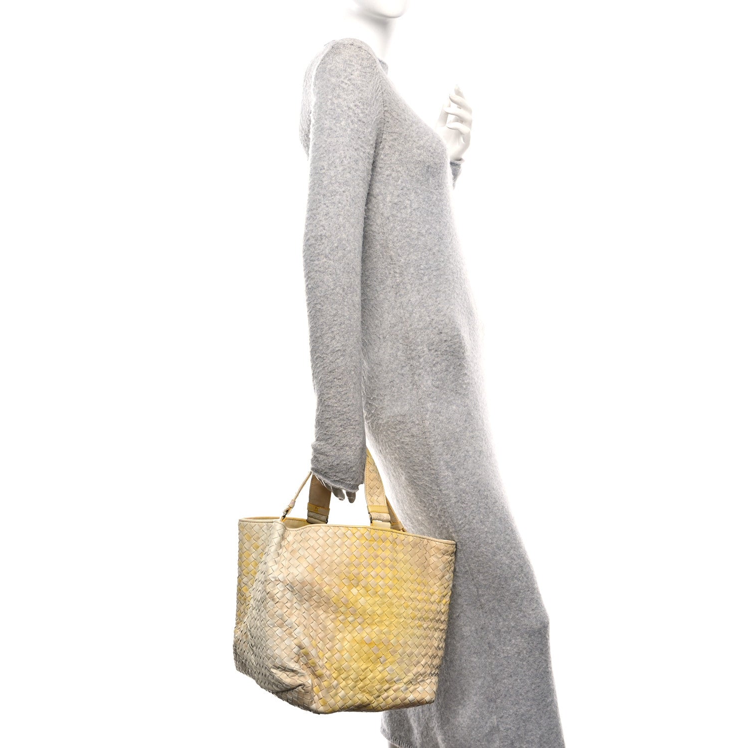 Nappa Intrecciato Nuance Bucket Ombre Tote Yellow