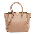 Vitello Rockstud Double Handle Tote Alpaca
