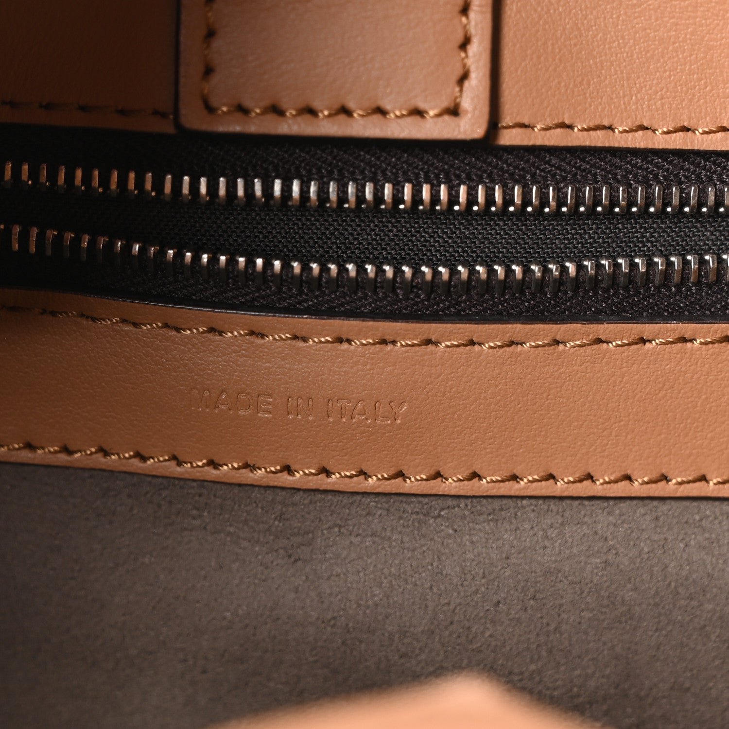 Vitello Century F is Fendi Whipstitch Threads FF Embossed Small Runaway Satchel Tobacco Orzo