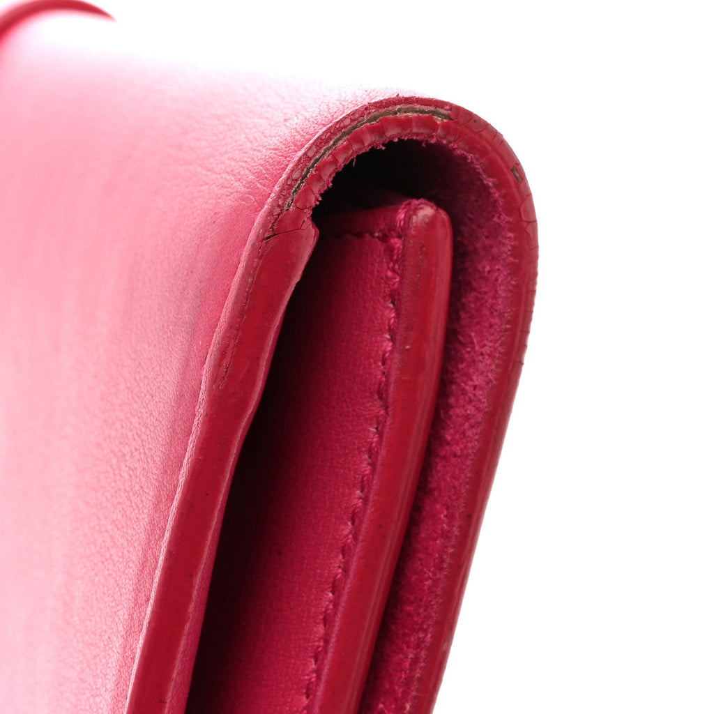 Calfskin Classic Y Ligne Clutch Fuchsia