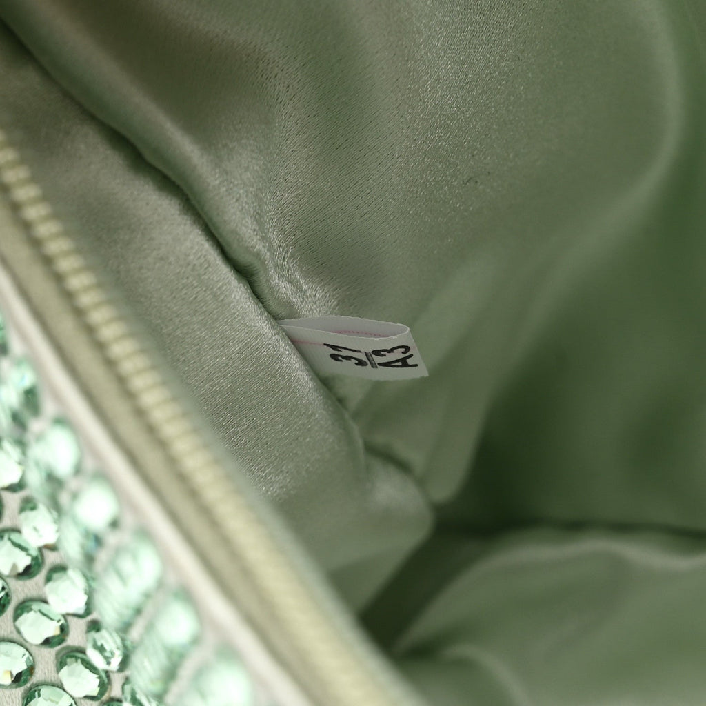 Satin Crystal Mini Re-Edition 2000 Bag Acqua