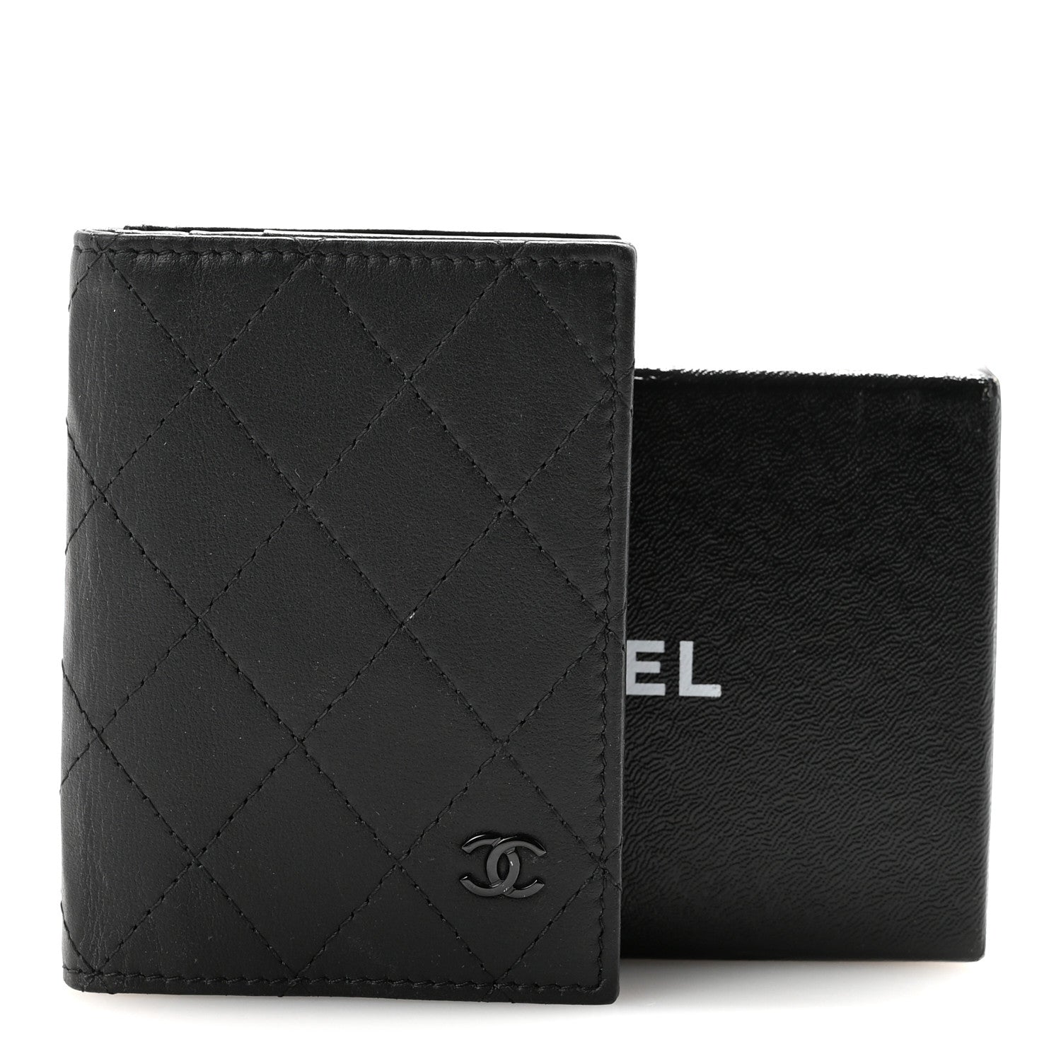 Calfskin Quilted  Holder Wallet So Black