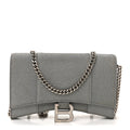 Glitter Fabric Hourglass Chain Bag Grey