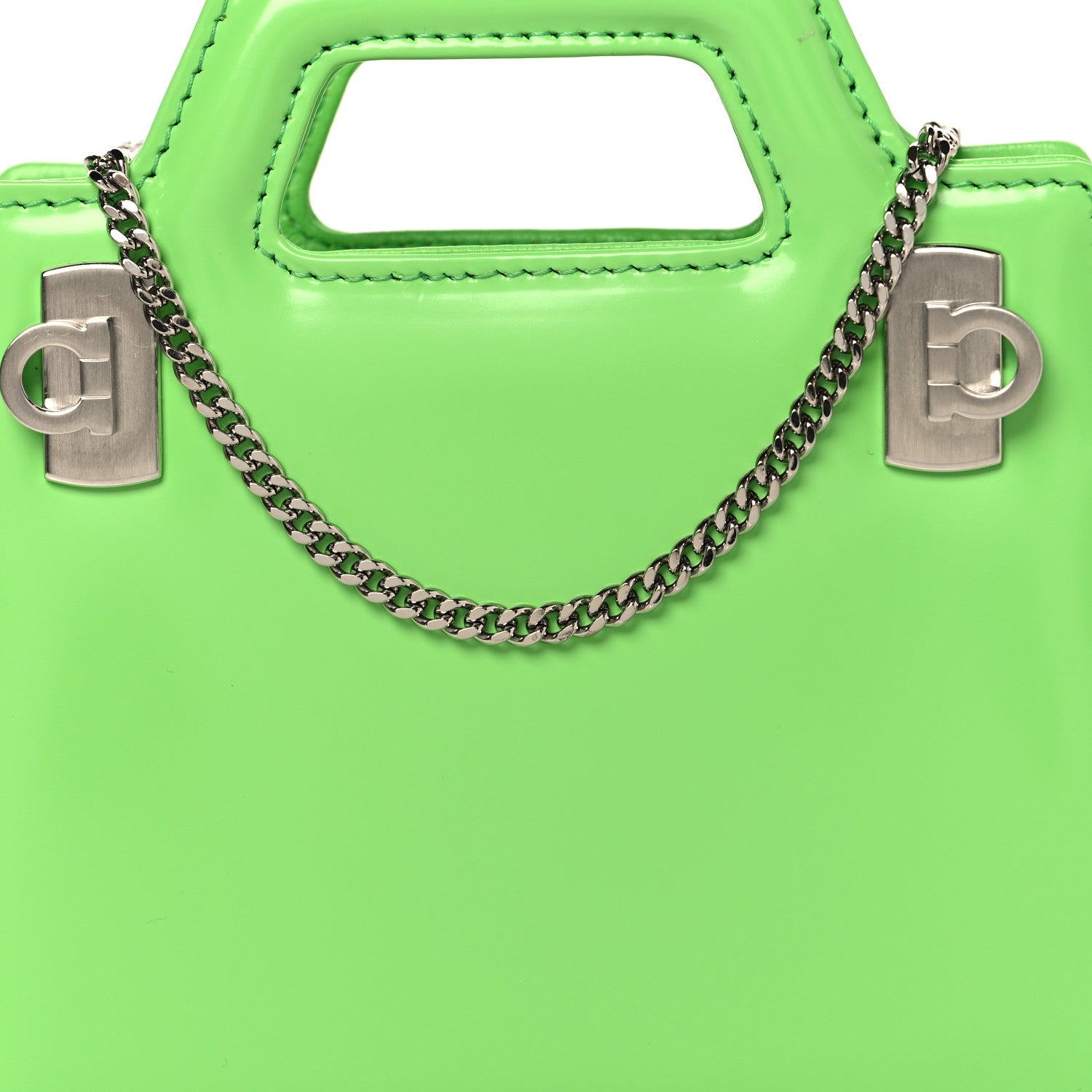 Brushed Calfskin Micro Wanda Top Handle Bag Green